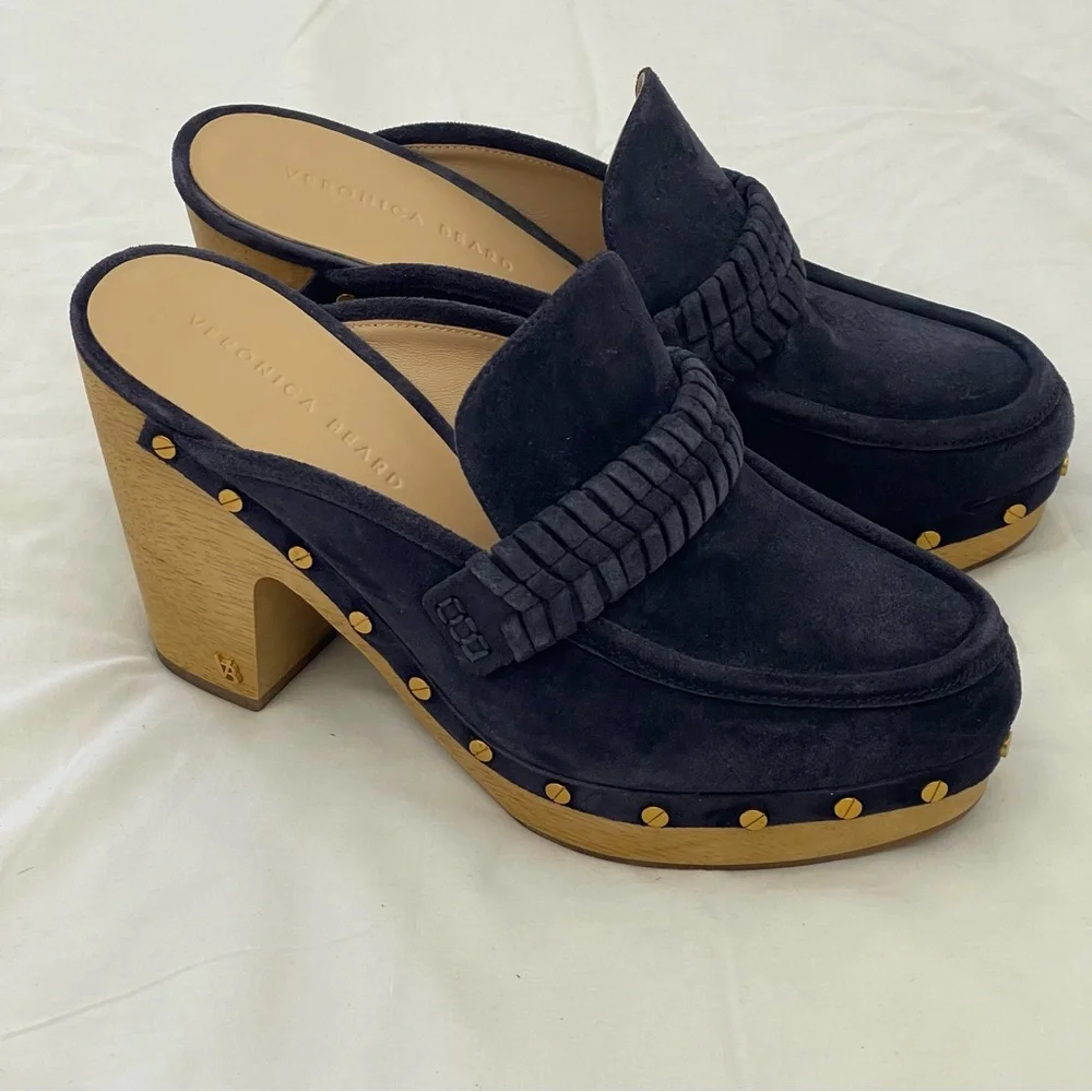 Veronica Beard Navy Clogs - Picture 12 of 14